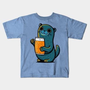 Cute Cartoonish Seam With Beer Mug Kids T-Shirt